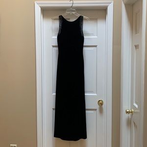 Black velvet lined gown.